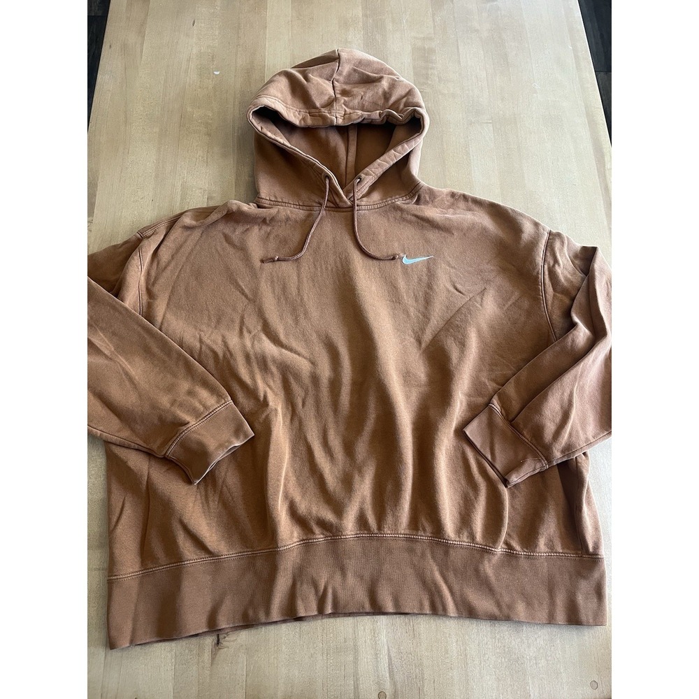 Nike‎ Women's Unisex Sz XXL Hooded Sweatshirt Spice Burnt Orange Embroidered